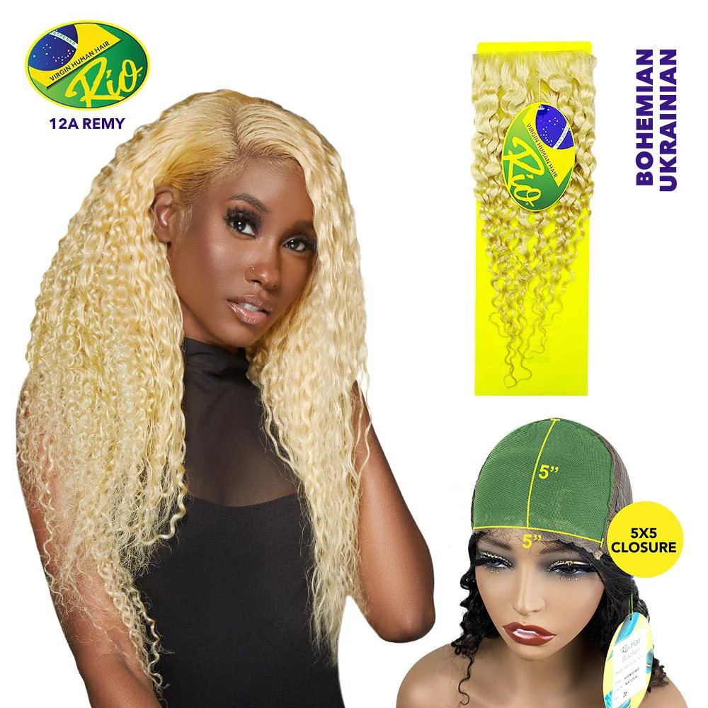 Rio 100% Virgin Human Hair Bohemian 5x5 Closure - Ukranian