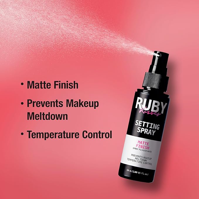 Ruby Kisses 24Hr Never Touch Up Matte Finish Setting Spray β 1.69 Fl Oz - Image 3