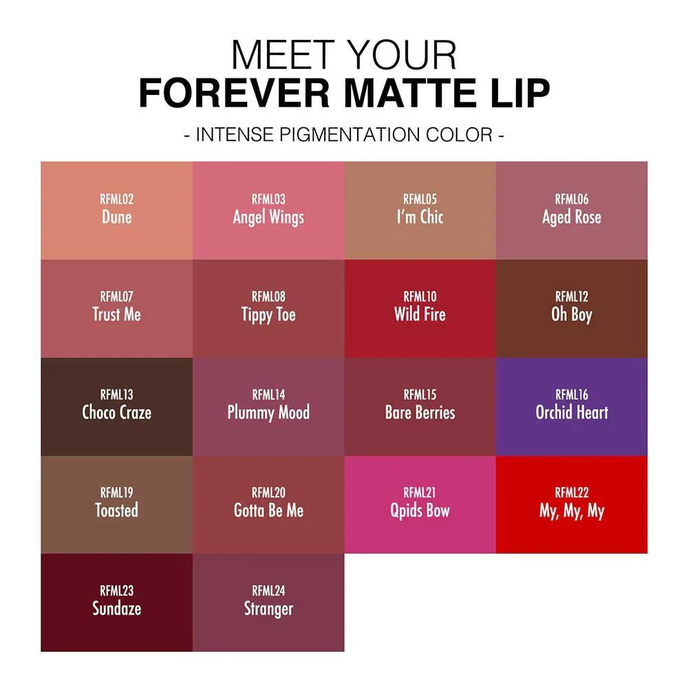 Ruby Kisses Forever Matte Liquid Lipstick β Matte Finish 18 Shades - Image 3