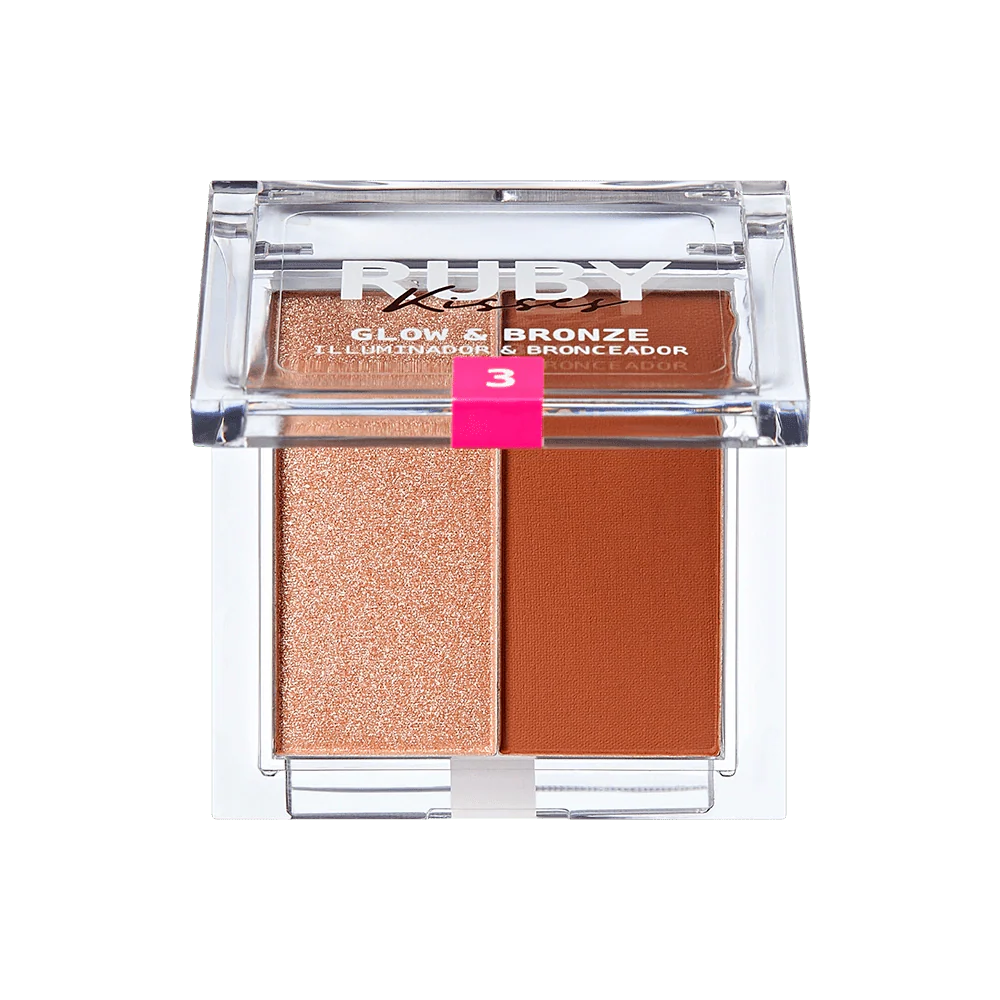 Ruby Kisses Glow & Bronze Highlighter Bronzer Duo β 2-in-1 Radiant Finish 4 Shades - Image 10