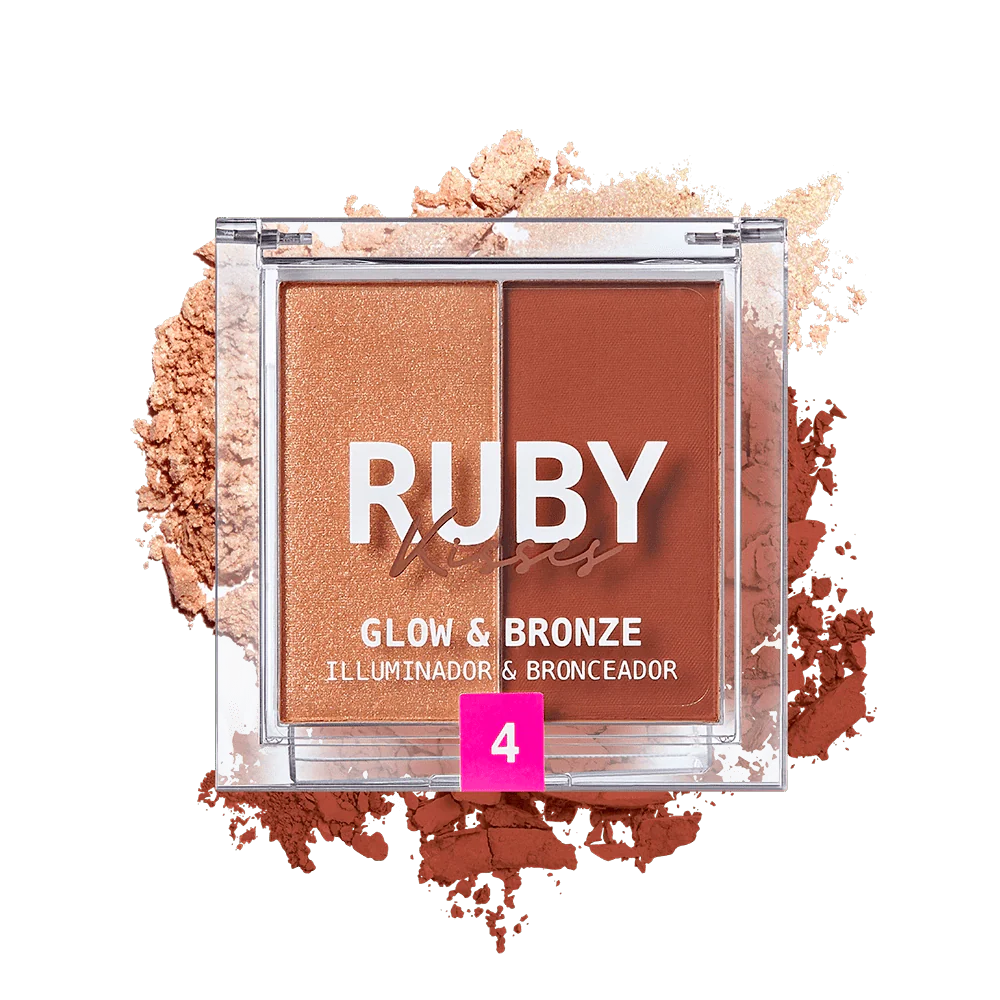 Ruby Kisses Glow & Bronze Highlighter Bronzer Duo β 2-in-1 Radiant Finish 4 Shades - Image 11
