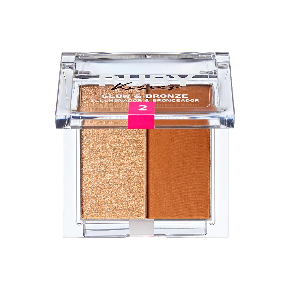 Ruby Kisses Glow & Bronze Highlighter Bronzer Duo β 2-in-1 Radiant Finish 4 Shades - Image 8