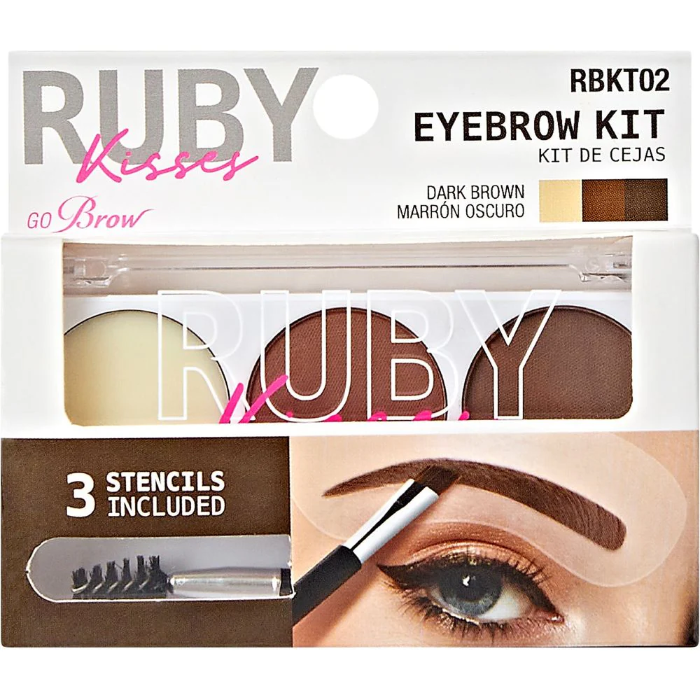 Ruby Kisses Go Brow Eyebrow Kit – 3 Stencils Included - Image 3