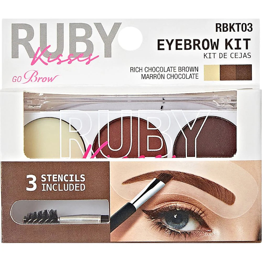 Ruby Kisses Go Brow Eyebrow Kit – 3 Stencils Included - Image 4
