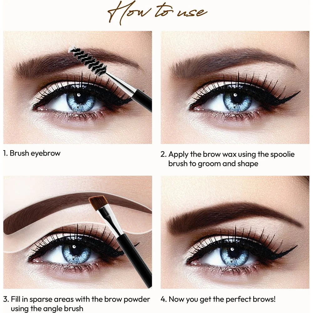 Ruby Kisses Go Brow Eyebrow Kit – 3 Stencils Included - Image 7