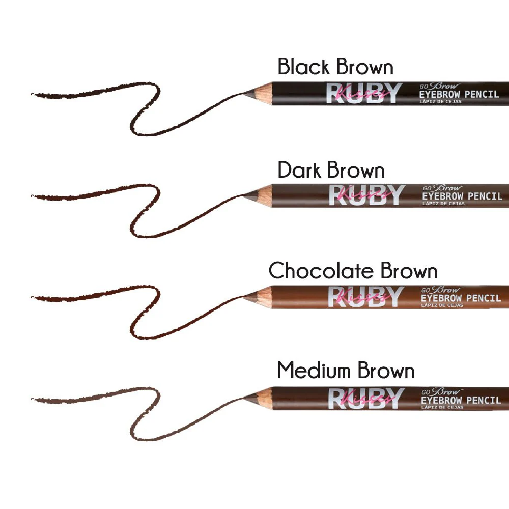 Ruby Kisses Go Brow Wooden Eyebrow Pencil With Brush - Image 2