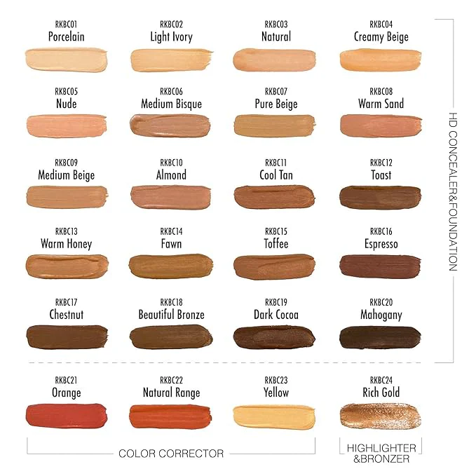 Ruby Kisses HD Concealer & Foundation Brush – 6 Shades 0.37 oz - Image 19