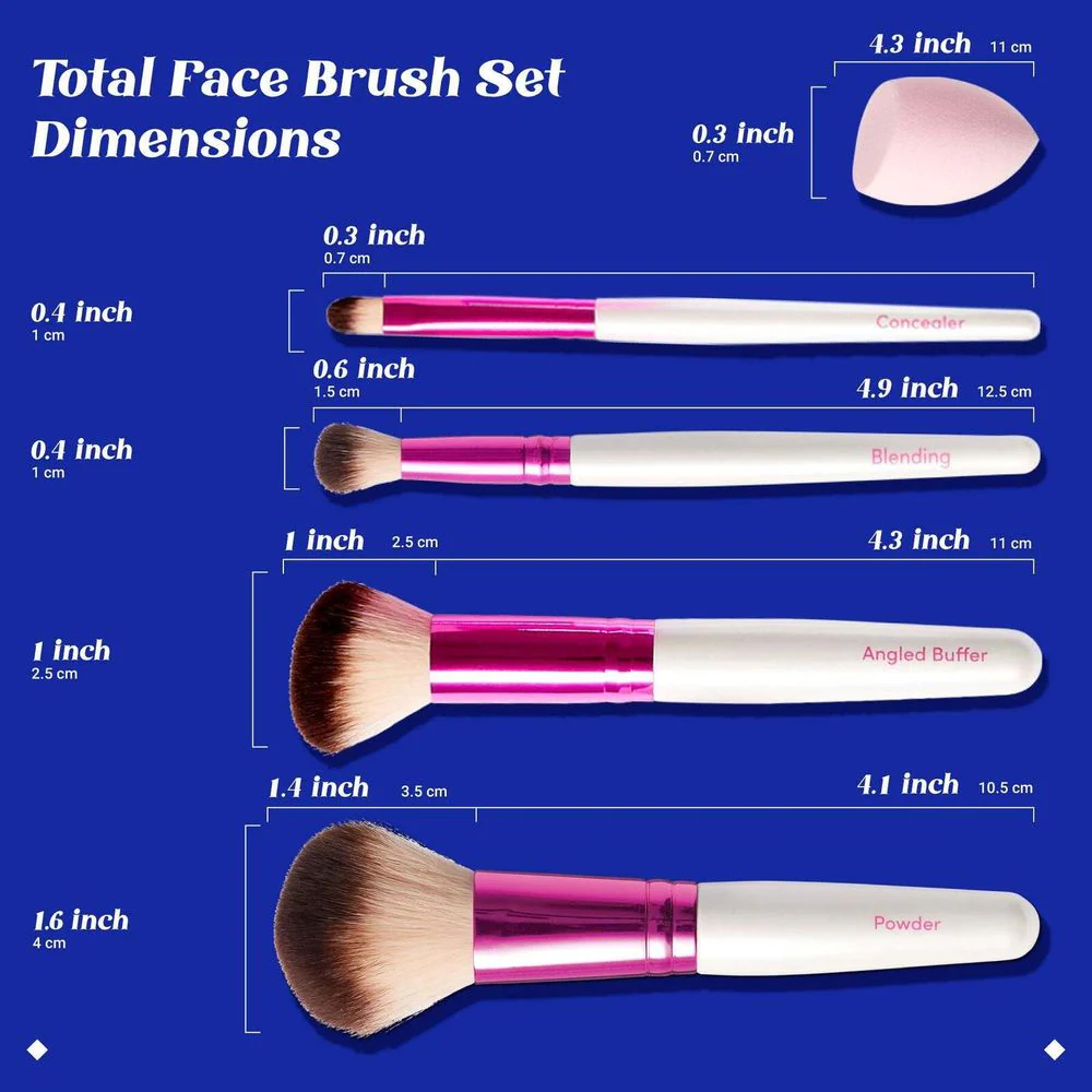 Ruby Kisses Makeup Brush Kit – Face, Eye & Complexion Sets - Image 13