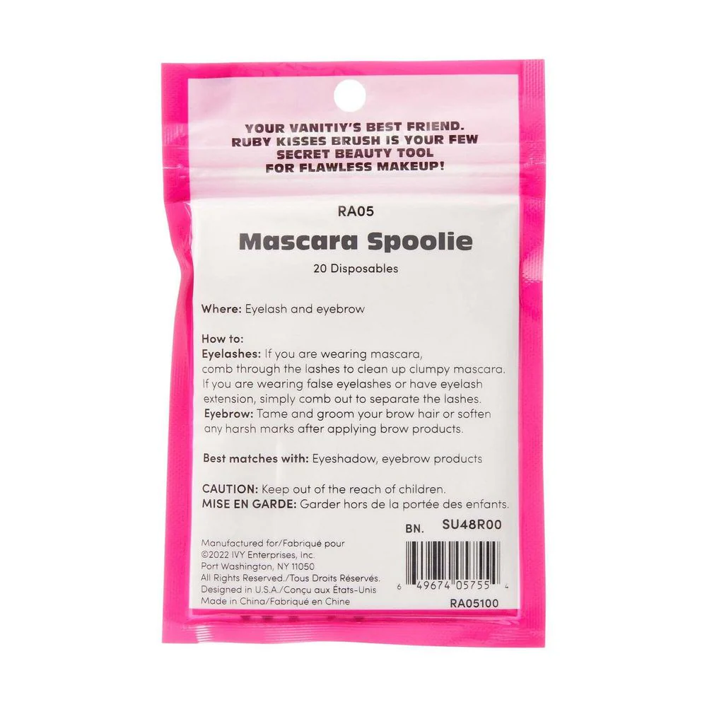 Ruby Kisses Spoolie Brushes – Disposable Mascara Applicators, 20 pcs - Image 3