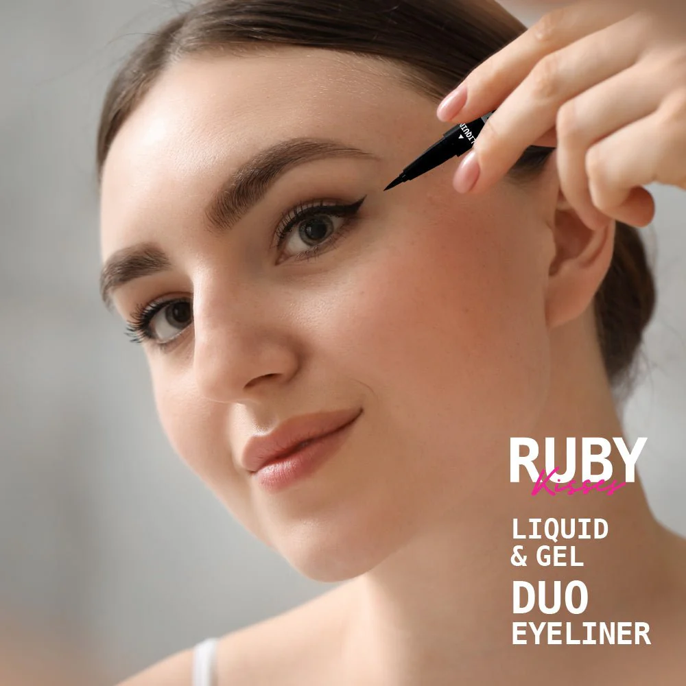 Ruby Kisses Waterproof Liquid & Gel Duo Eyeliner - 2-in-1 Control - Image 2
