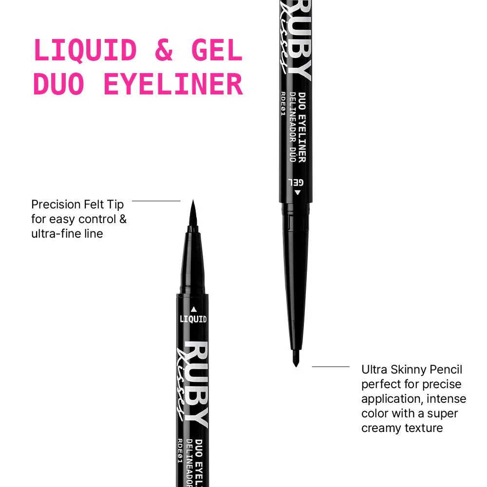Ruby Kisses Waterproof Liquid & Gel Duo Eyeliner - 2-in-1 Control - Image 5