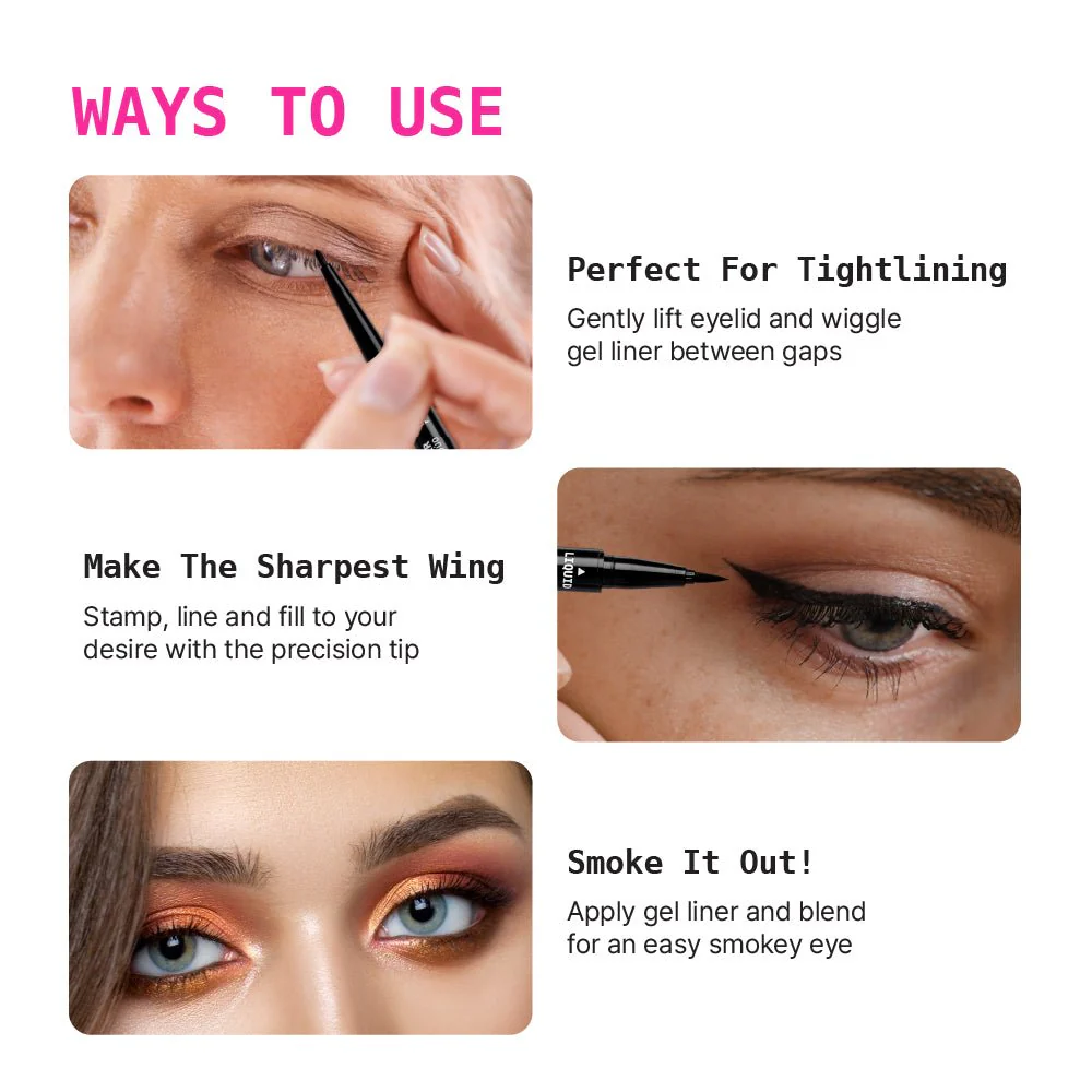 Ruby Kisses Waterproof Liquid & Gel Duo Eyeliner - 2-in-1 Control - Image 7