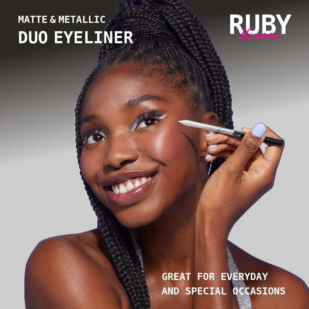Ruby Kisses Waterproof Matte & Metallic Duo Eyeliner - 4 Shades