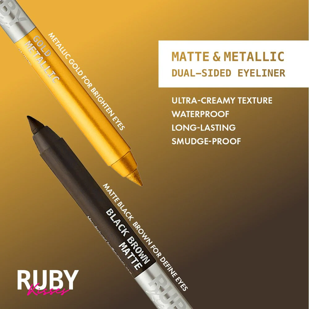 Ruby Kisses Waterproof Matte & Metallic Duo Eyeliner - 4 Shades - Image 9