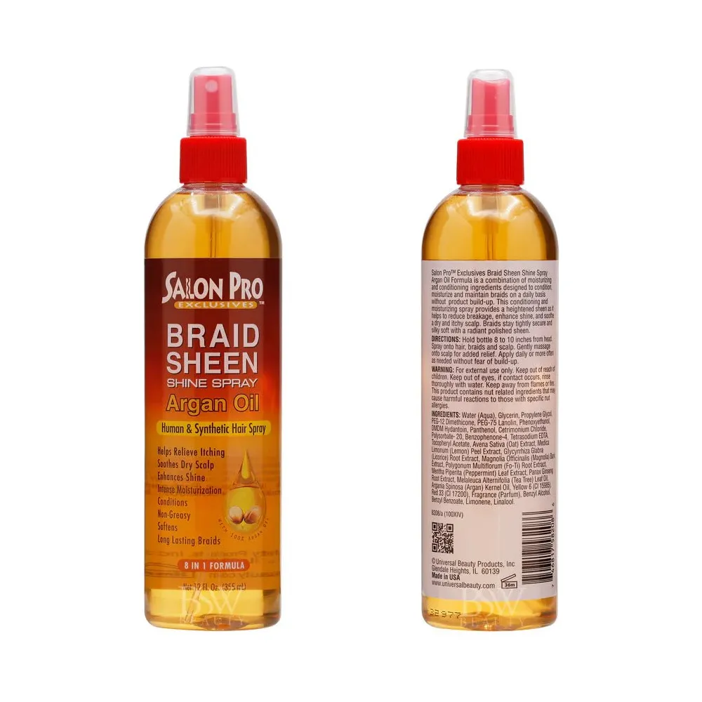 Salon Pro Exclusive Braid Sheen Shine Spray – 12 oz - Image 4
