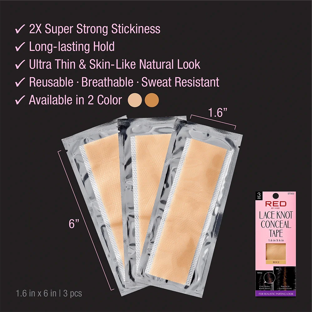 Red Lace Knot Conceal Tape โ 3pcs Pack for Wig Lace Blending - Image 6