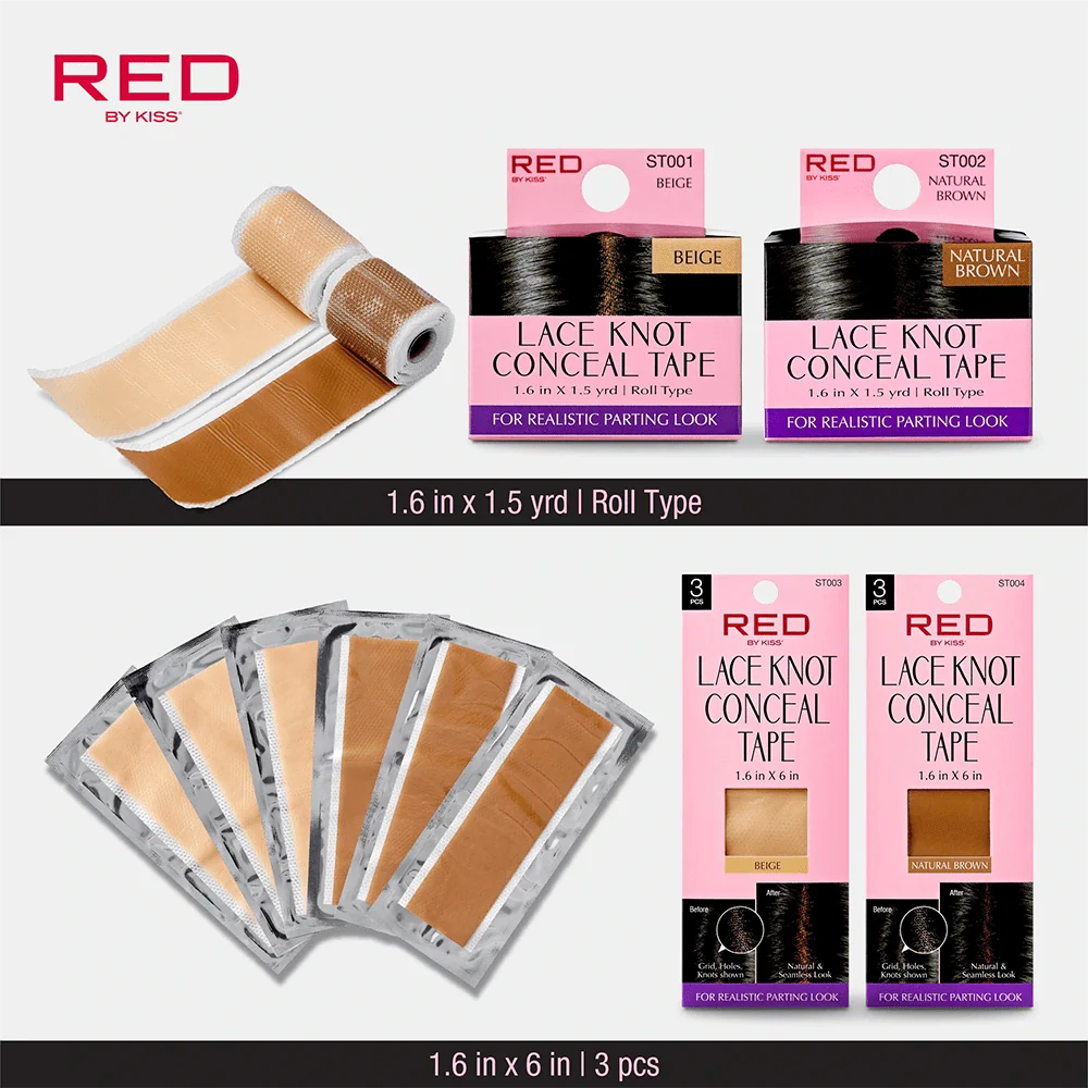 Red Lace Knot Conceal Tape โ 3pcs Pack for Wig Lace Blending - Image 8
