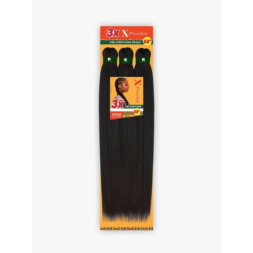 Sensationnel 3X X‑pression Synthetic Braiding Hair – Pre‑Stretched 58″