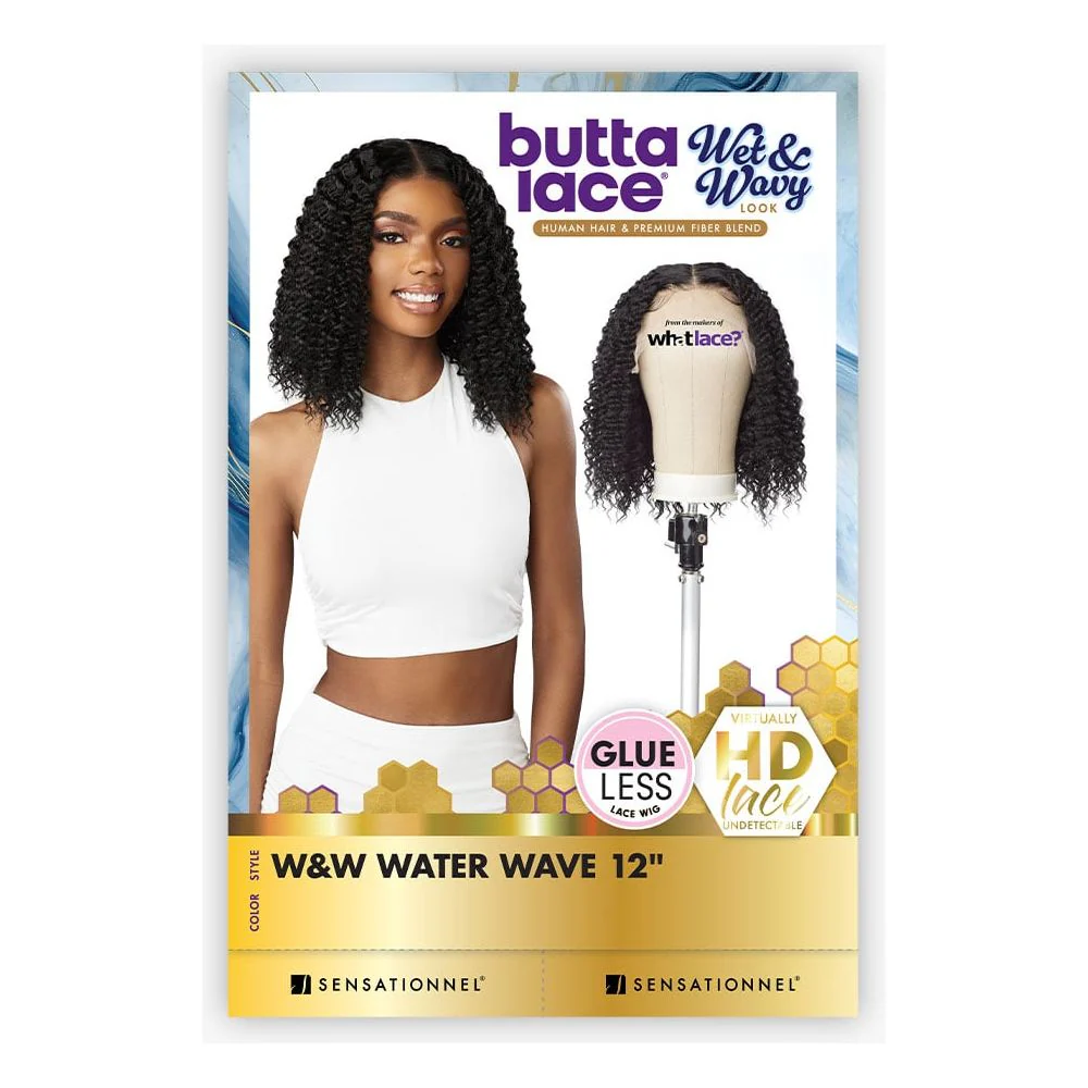 Sensationnel Butta Lace Human Hair Blend HD Lace Front Wig - Water Wave 12" - Image 7