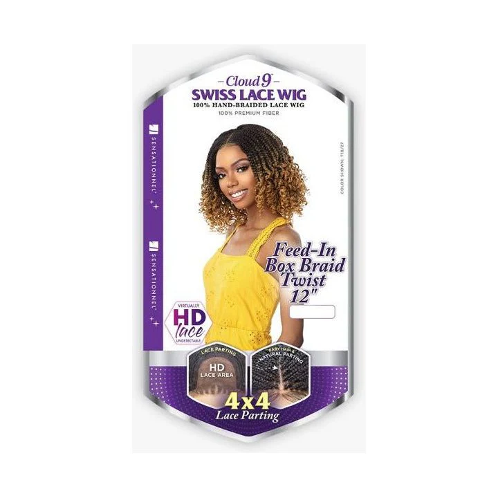 Sensationnel Cloud 9 4x4 Braided Lace Wig - Feed-In Box Braid Twist 12" - Image 6