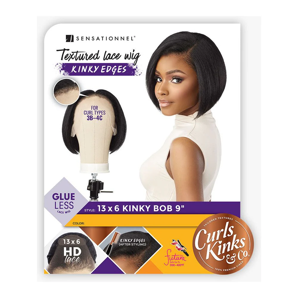 Sensationnel Kinky Edges 13x6 Synthetic HD Lace Front Wig - Kinky Bob 9" - Image 3