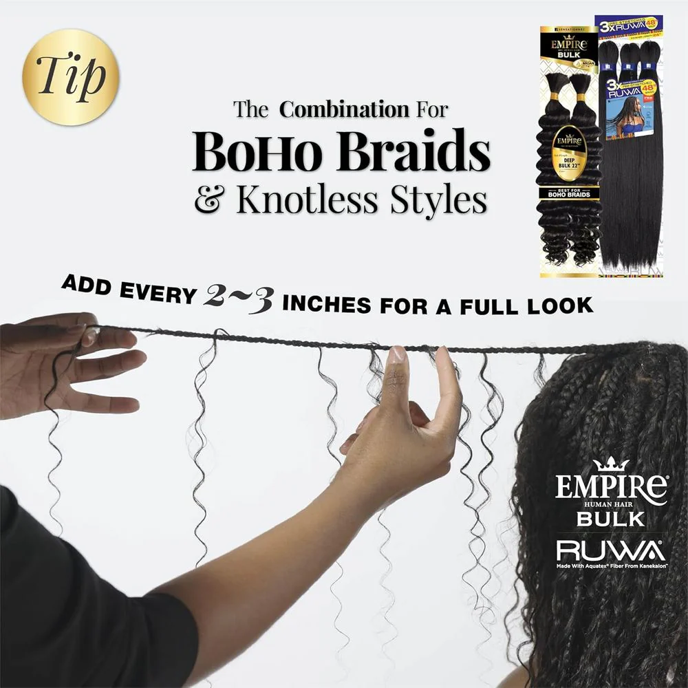 Sensationnel Empire Bulk Braiding Deep Bulk Human Hair - 22" - Image 4