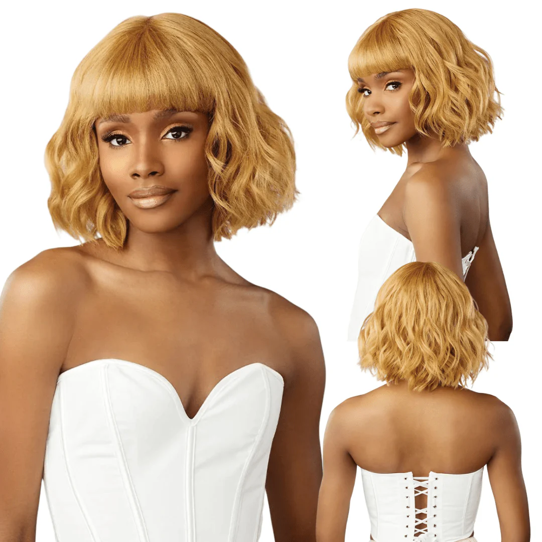 Sensationnel Glamzy Synthetic HD Lace Part Glueless Wig - Rosy