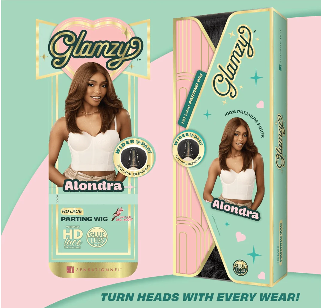 Sensationnel Glamzy Synthetic HD Lace Part Glueless Wig - Alondra - Image 9