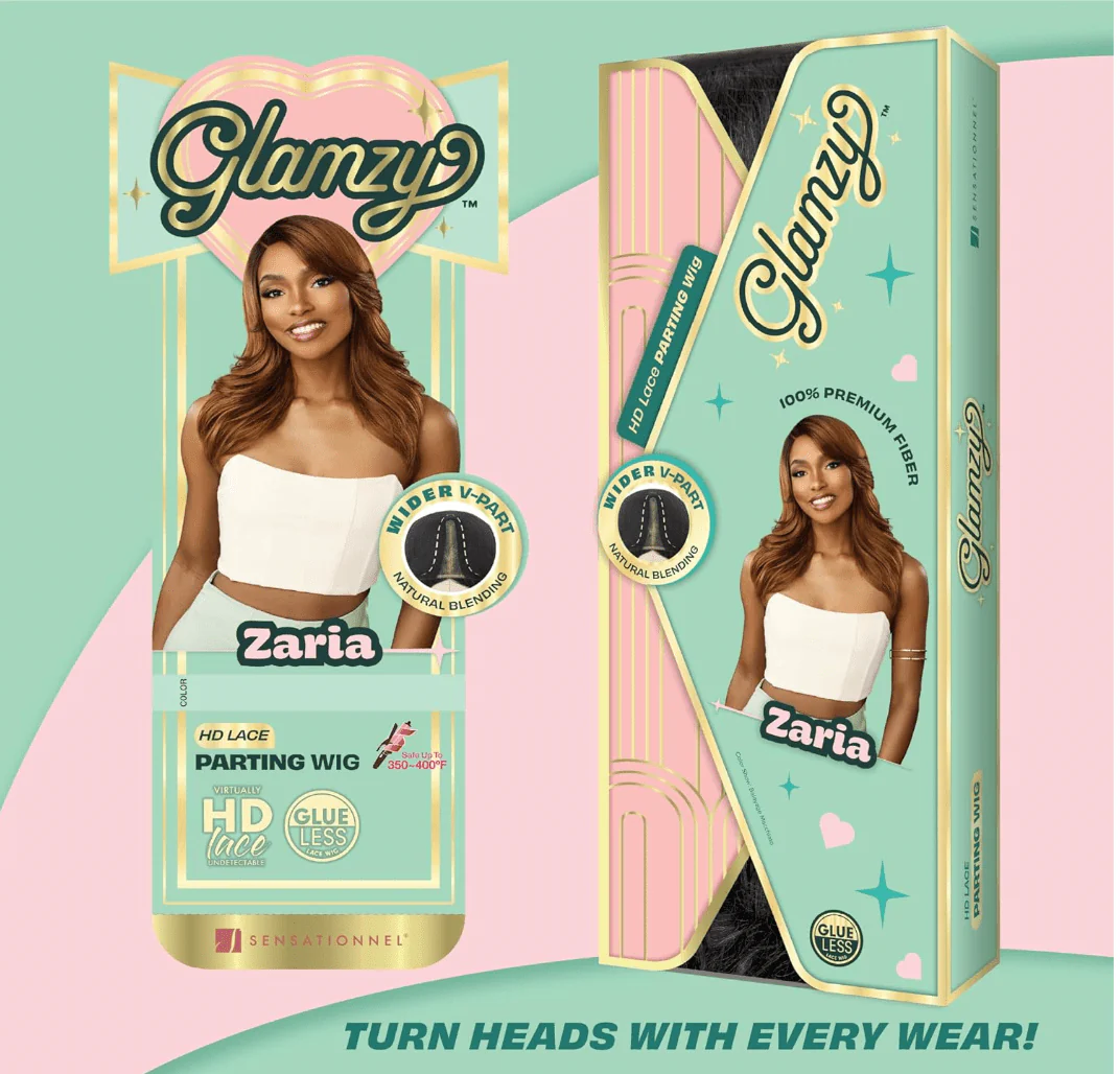 Sensationnel Glamzy Synthetic HD Lace Part Glueless Wig - Zaria - Image 10