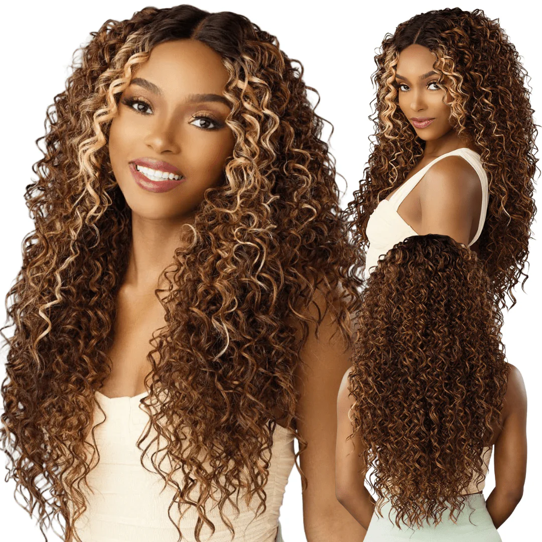 Sensationnel Glamzy Synthetic HD Lace Part Glueless Wig - Zinnia