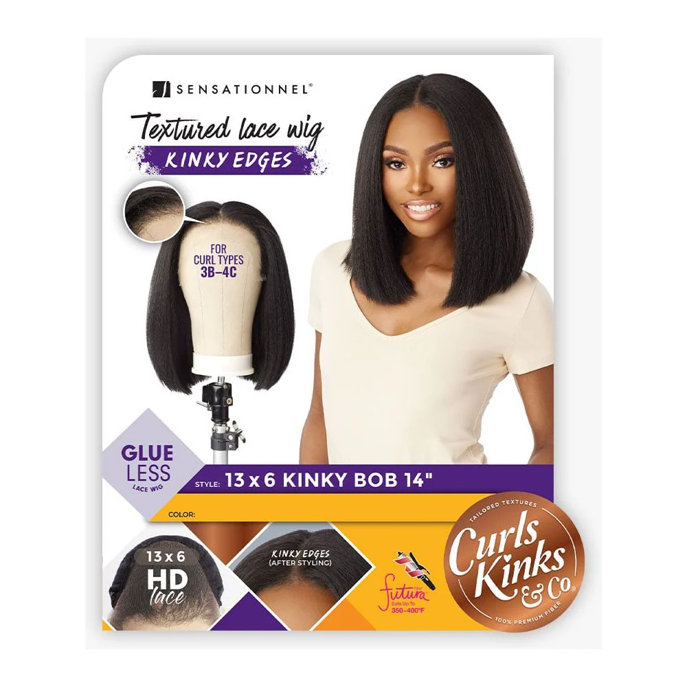 Sensationnel Kinky Edges 13x6 Synthetic HD Lace Front Wig - Kinky Bob 14" - Image 7