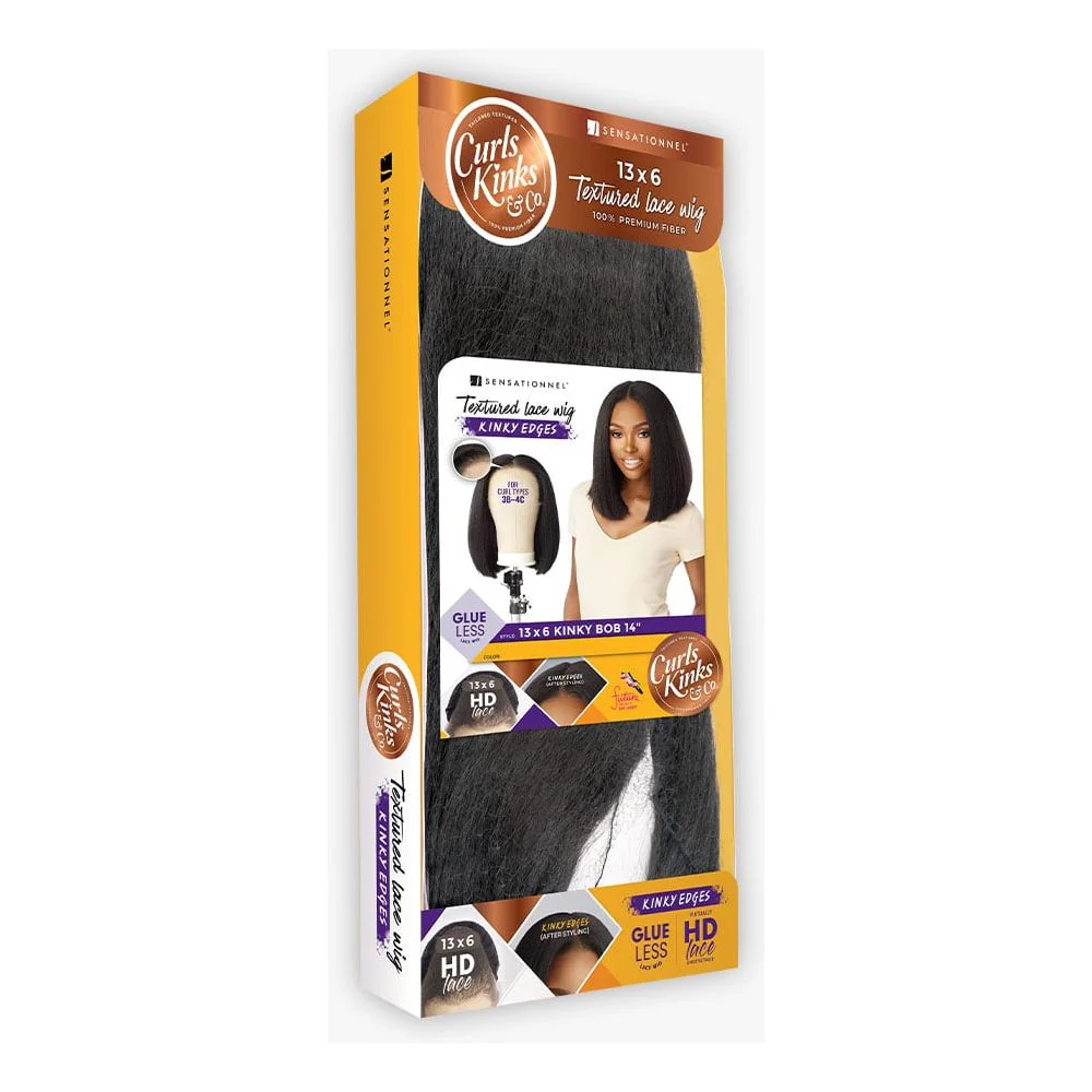 Sensationnel Kinky Edges 13x6 Synthetic HD Lace Front Wig - Kinky Bob 14" - Image 8