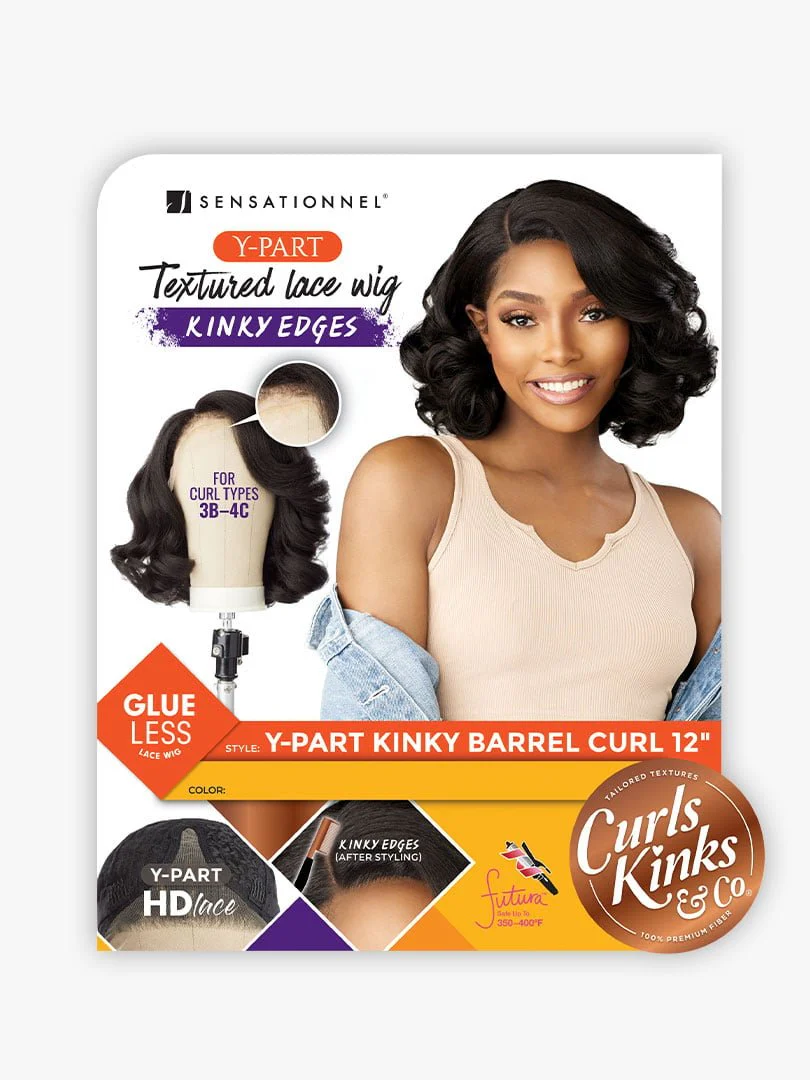 Sensationnel Kinky Edges Y-Part HD Lace Wig β Barrel Curl 12" - Image 4