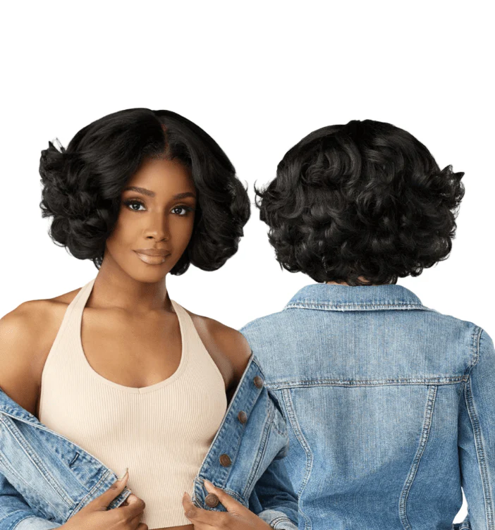 Sensationnel Kinky Edges Y-Part HD Lace Wig β Kinky Roller Set 10" - Image 2
