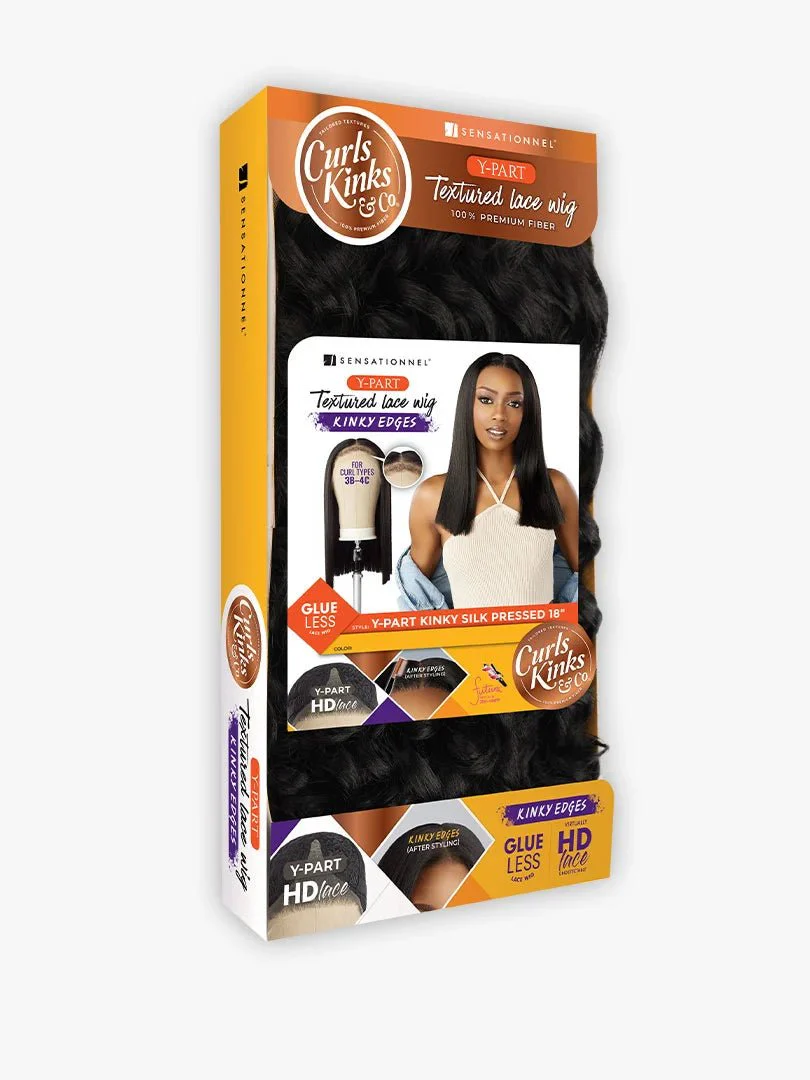 Sensationnel Kinky Edges Y-Part HD Lace Wig β Kinky Silk Pressed 18" - Image 9