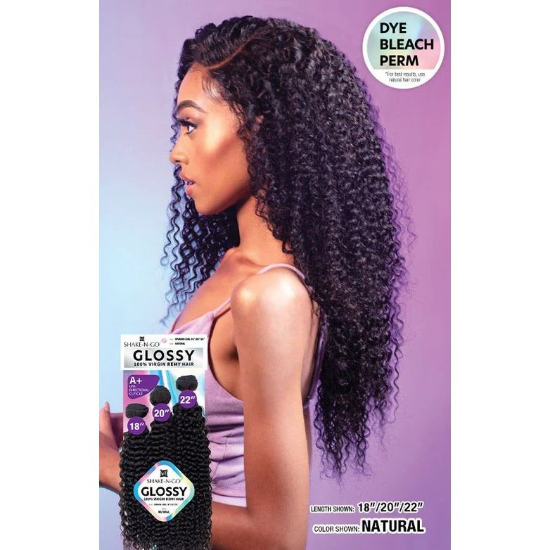 Shake-N-Go Glossy 100% Virgin Remy Hair Bundle Multipack - Spanish Curl - Image 4