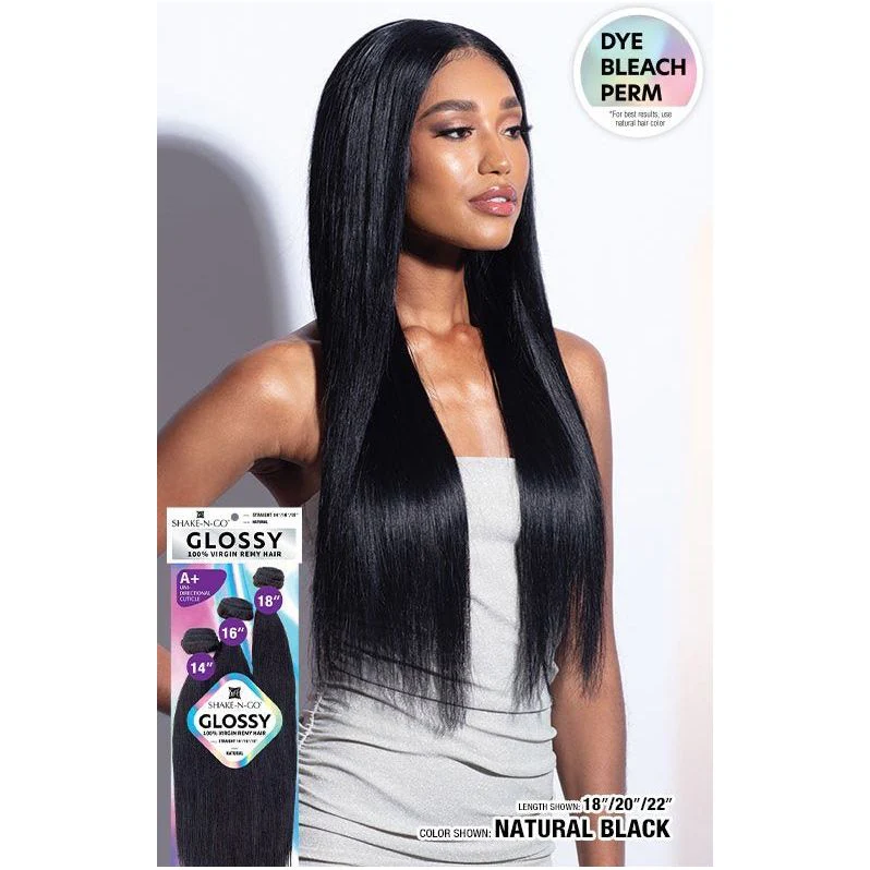 Shake-N-Go Glossy 100% Virgin Remy Hair Bundle Multipack - Straight - Image 2