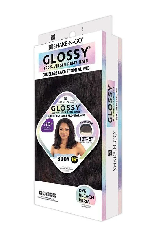 Shake N Go Glossy Glueless Lace Frontal Wig – Body 16" - Image 2