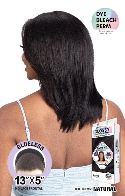 Shake N Go Glossy Glueless Lace Frontal Wig – Straight 14" - Image 2