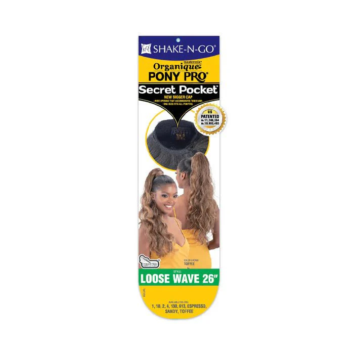 Shake-N-Go Organique Pony Pro Secret Pocket – Loose Wave 26" - Image 3