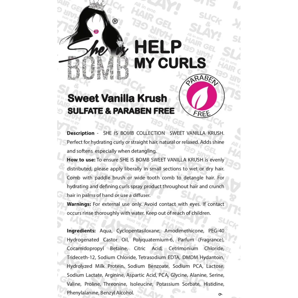 She Is Bomb Sweet Vanilla Krush Leave-In Curl Definer - Image 4