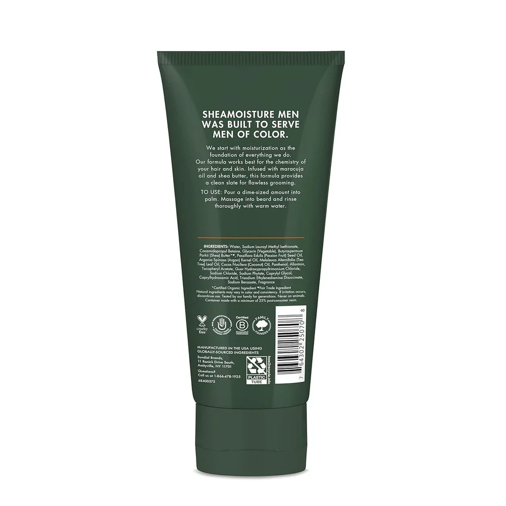 SheaMoisture Maracuja Oil & Shea Butter Men Beard Wash – 6 oz - Image 3