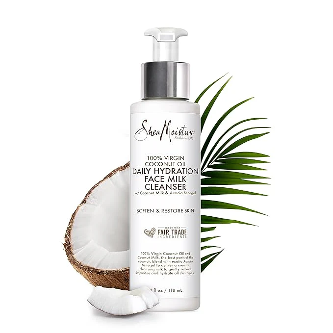 Shea Moisture Virgin Coconut Oil Daily Hydration Face Milk Cleanser – 4 oz - Image 4