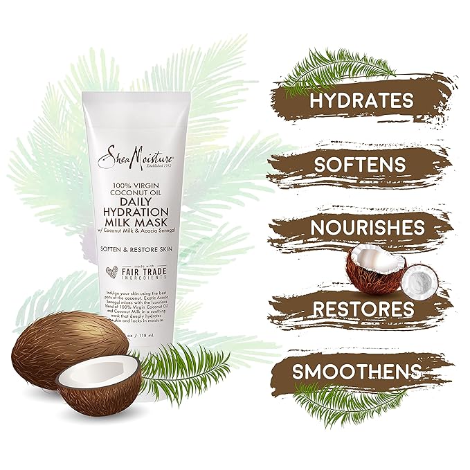 Shea Moisture Virgin Coconut Oil Daily Hydration Milk Mask – 4 oz - Image 6