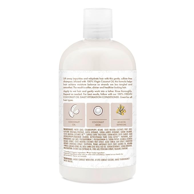 Shea Moisture Virgin Coconut Oil Daily Hydration Shampoo – 13 oz - Image 3