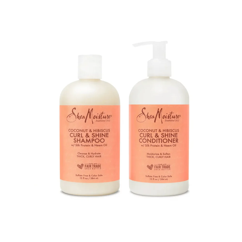 SheaMoisture Coconut & Hibiscus Curl & Shine Shampoo and Conditioner - Image 2