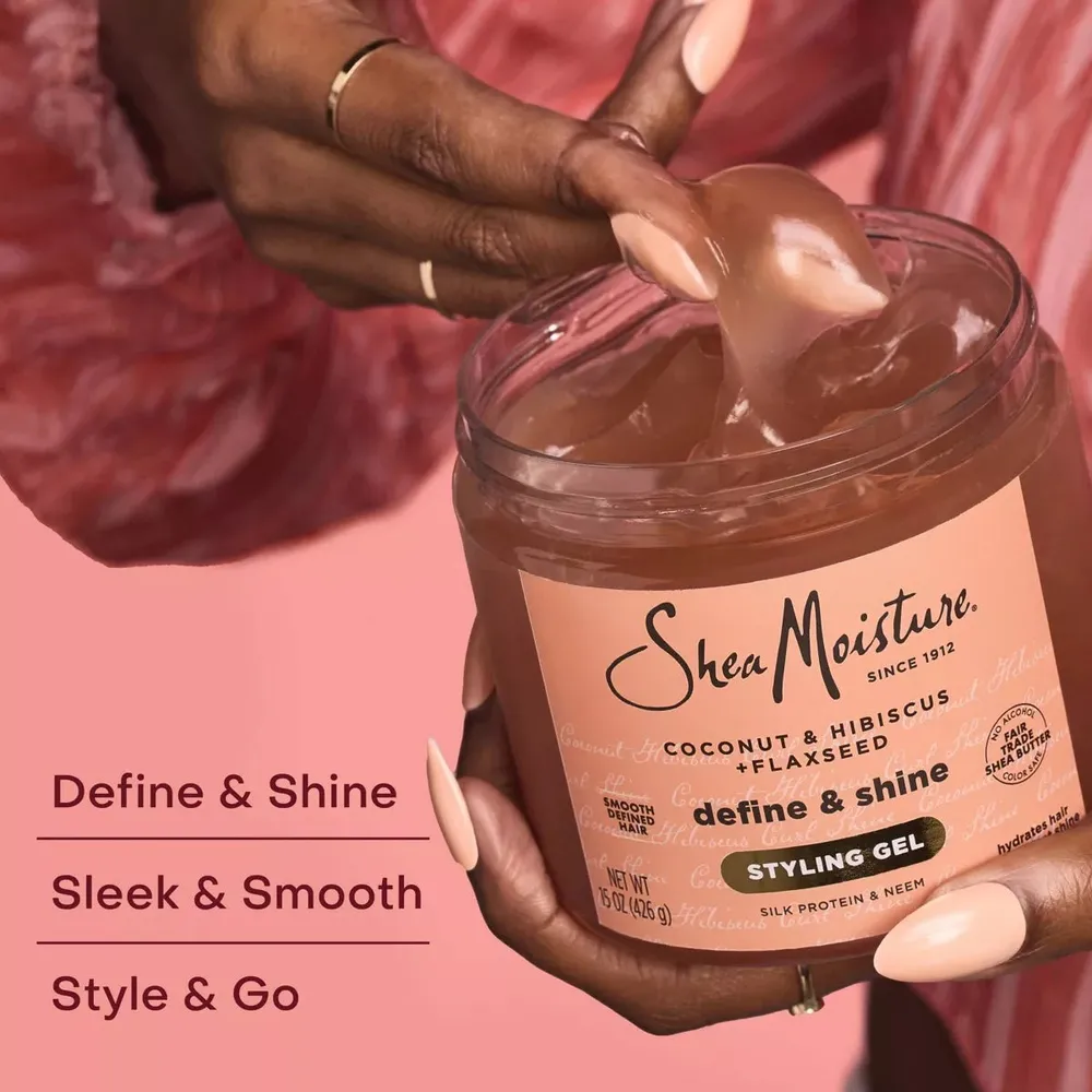 SheaMoisture Coconut & Hibiscus + Flaxseed Defining Styling Hair Gel - 15oz - Image 3