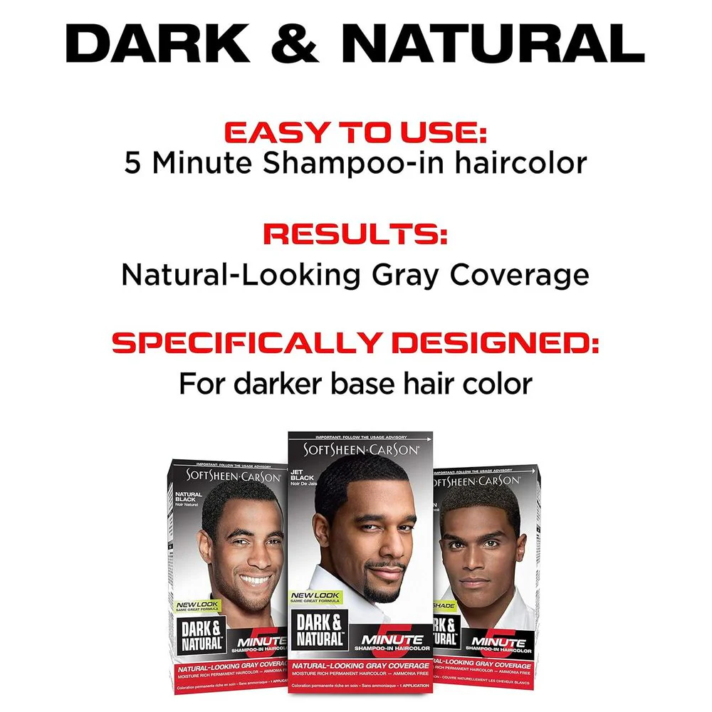 SoftSheen Dark and Natural 5 Minute Hair Color – Gray Coverage for Men - Image 5