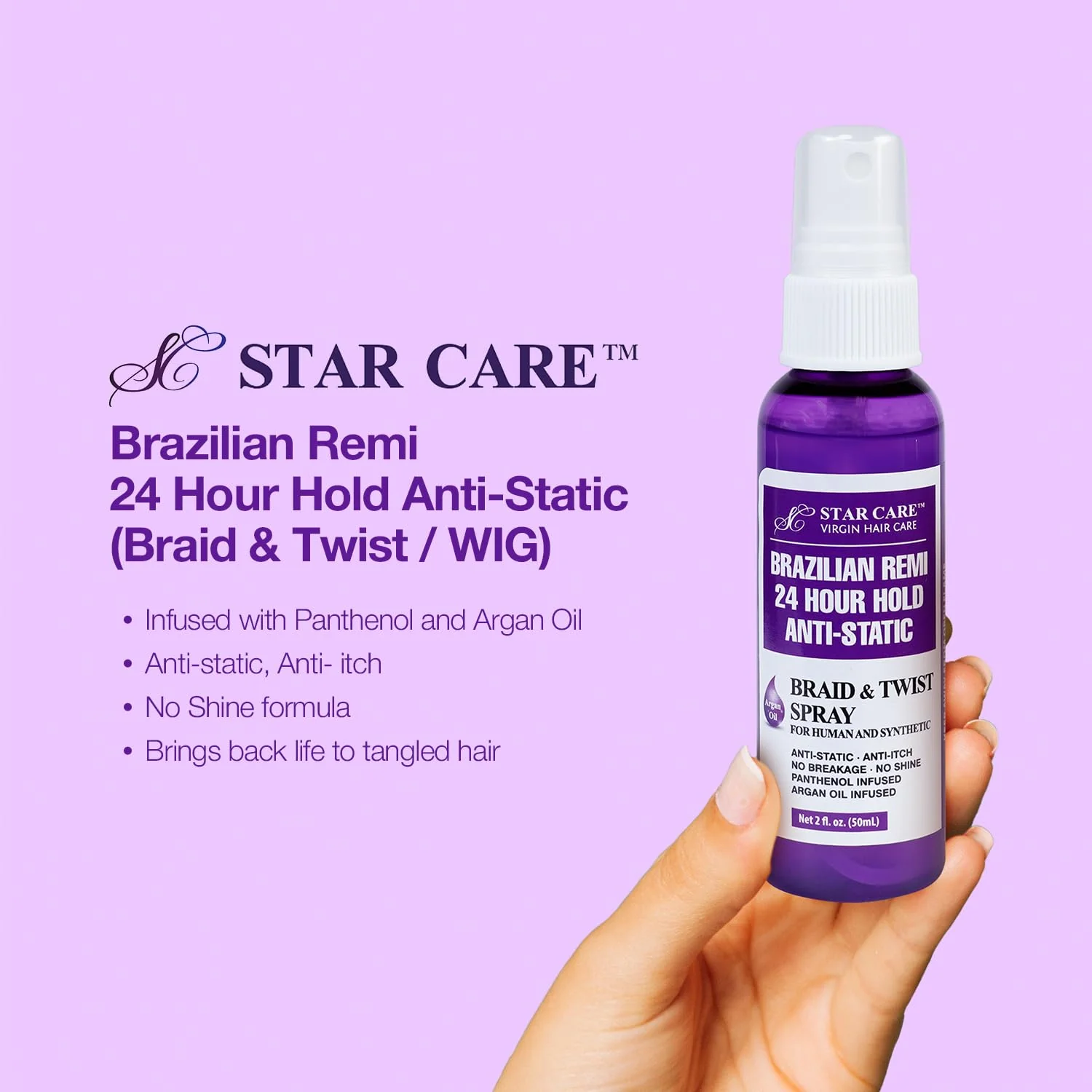 Star Care Detangler Spray – 24H Hold – 2 oz - Image 6