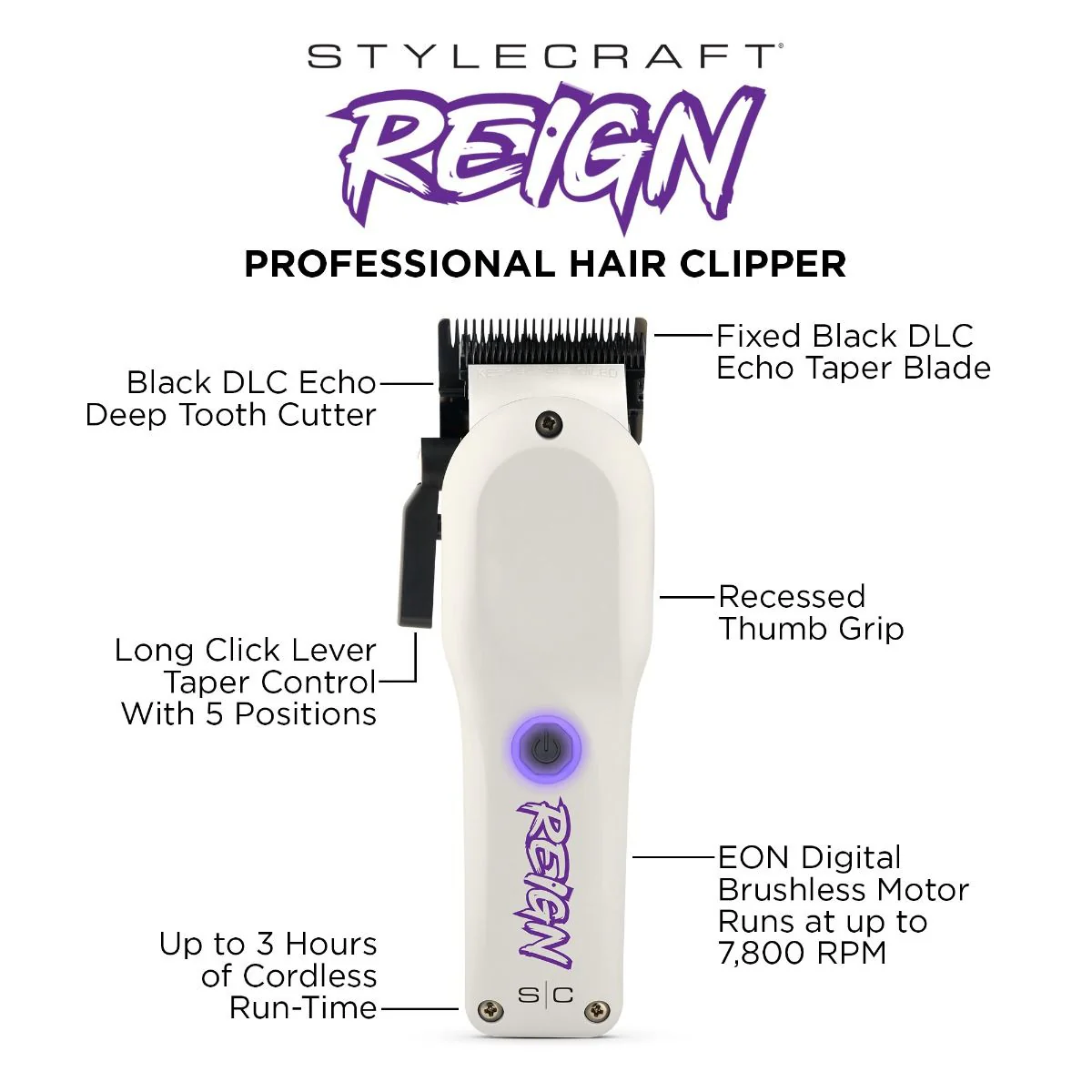 StyleCraft Reign Professional Hair Clipper - Image 8